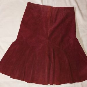 Ideology women’s 100% Suede leather burgundy skirt